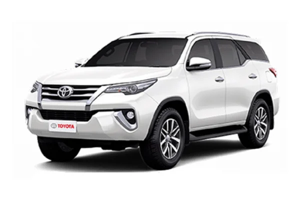 White Toyota Fortuner for self-drive rental in Goa
